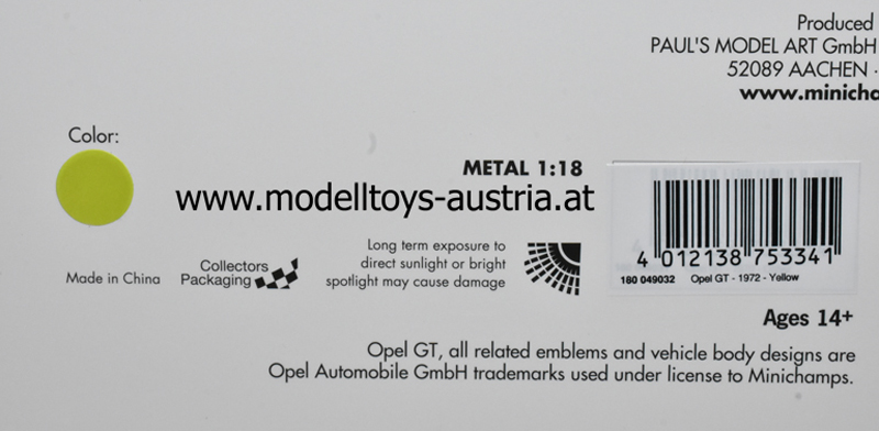 Opel GT Coupe 1970 grün 1:18