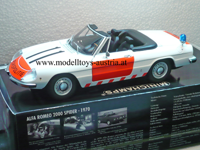 Alfa Romeo 2000 Spider Cabrio 1970 RIJKSPOLITIE Polizei 1:18