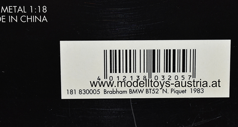 Brabham BT52 BMW Turbo 1983 Nelson PIQUET Weltmeister 1:18