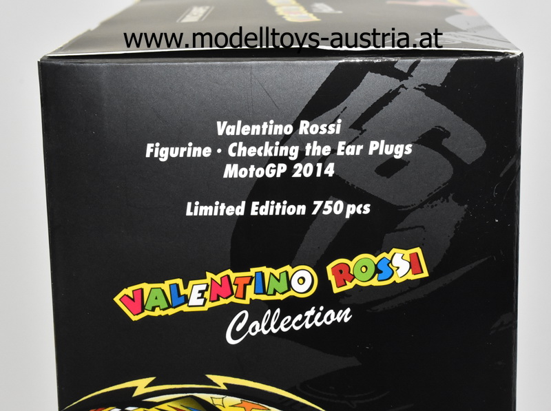 Figur Valentino ROSSI 2014 Moto GP CHECKING THE EAR PLUGS 1:12
