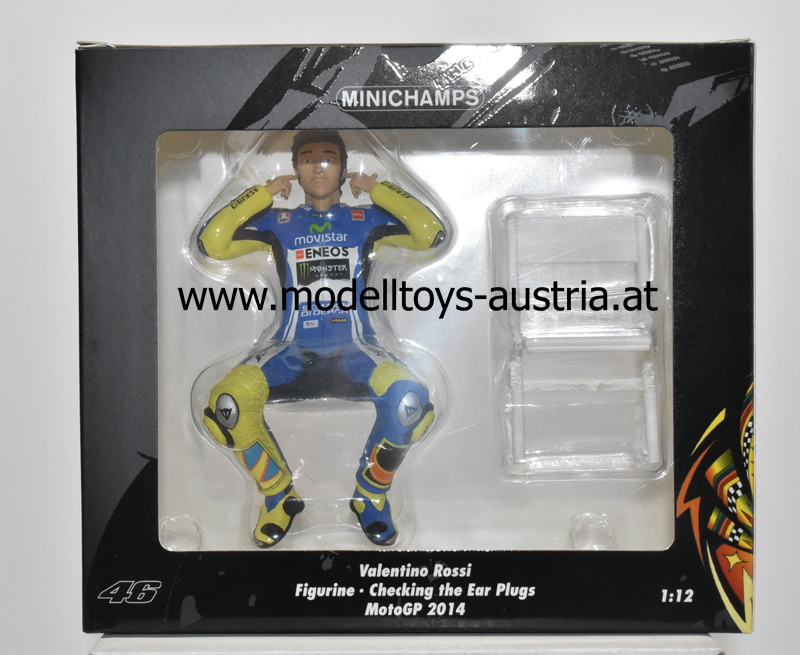 Figur Valentino ROSSI 2014 Moto GP CHECKING THE EAR PLUGS 1:12