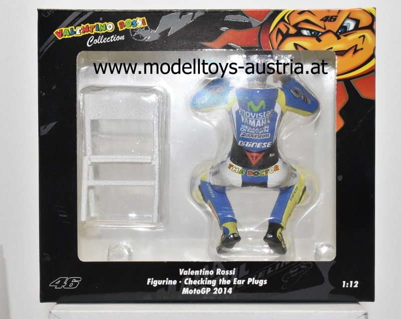 Figur Valentino ROSSI 2014 Moto GP CHECKING THE EAR PLUGS 1:12