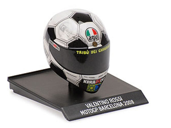 Helm AGV Valentino ROSSI 2008 Moto GP BARCELONA 1:10