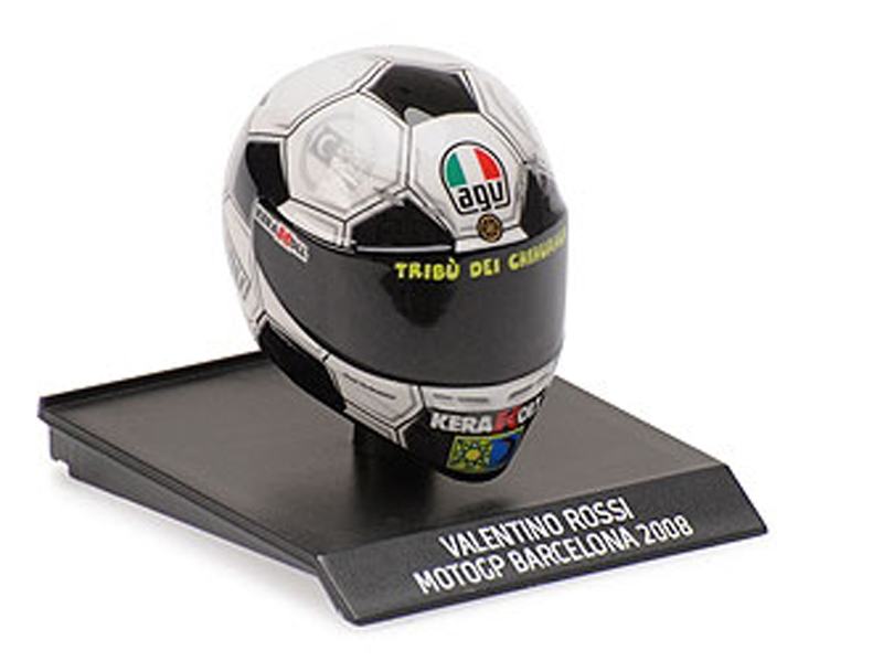 Helm AGV Valentino ROSSI 2008 Moto GP BARCELONA 1:10