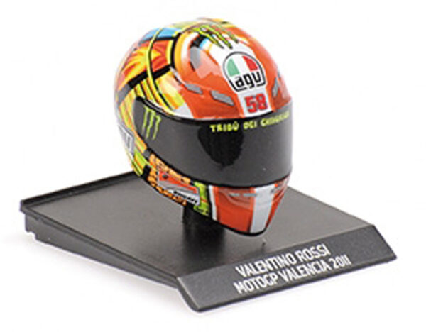 Helm AGV Valentino ROSSI 2011 Moto GP VALENCIA 1:10