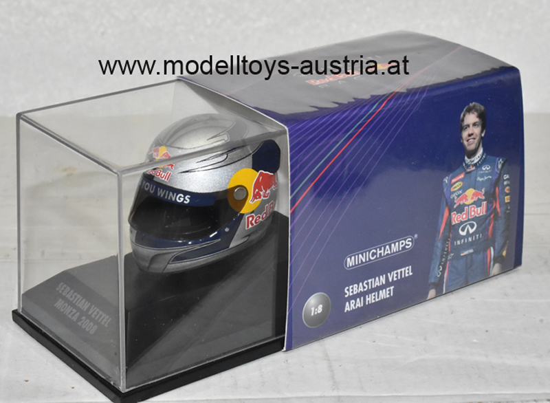 Helm ARAI 2008 Sebastian VETTEL Italien GP Sieger Monza Red Bull 1:8