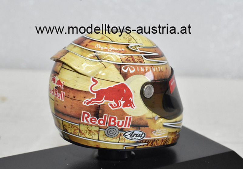 Helm ARAI 2012 Sebastian VETTEL Weltmeister USA GP Austin Red Bull 1:8