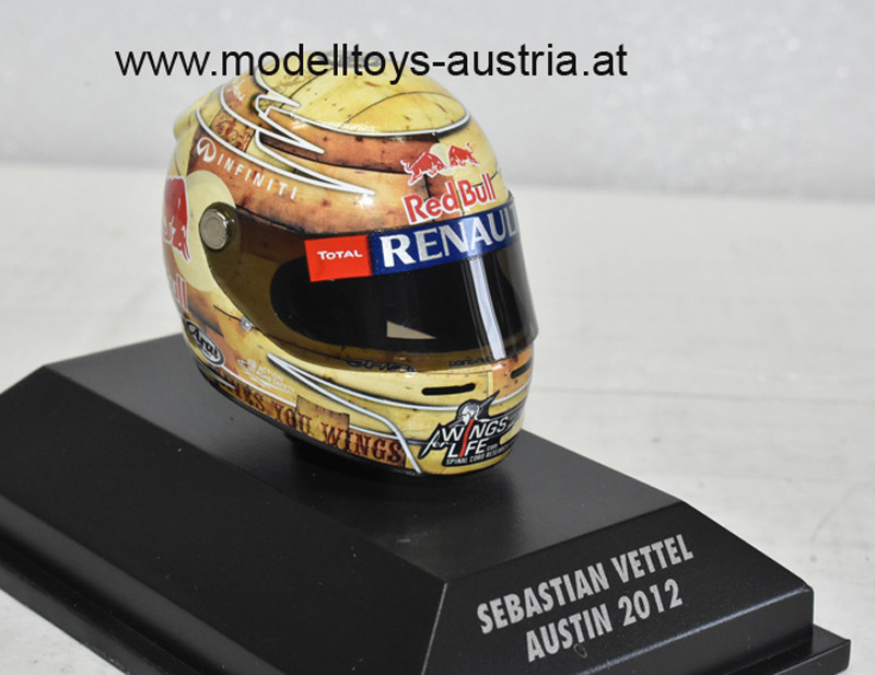 Helm ARAI 2012 Sebastian VETTEL Weltmeister USA GP Austin Red Bull 1:8