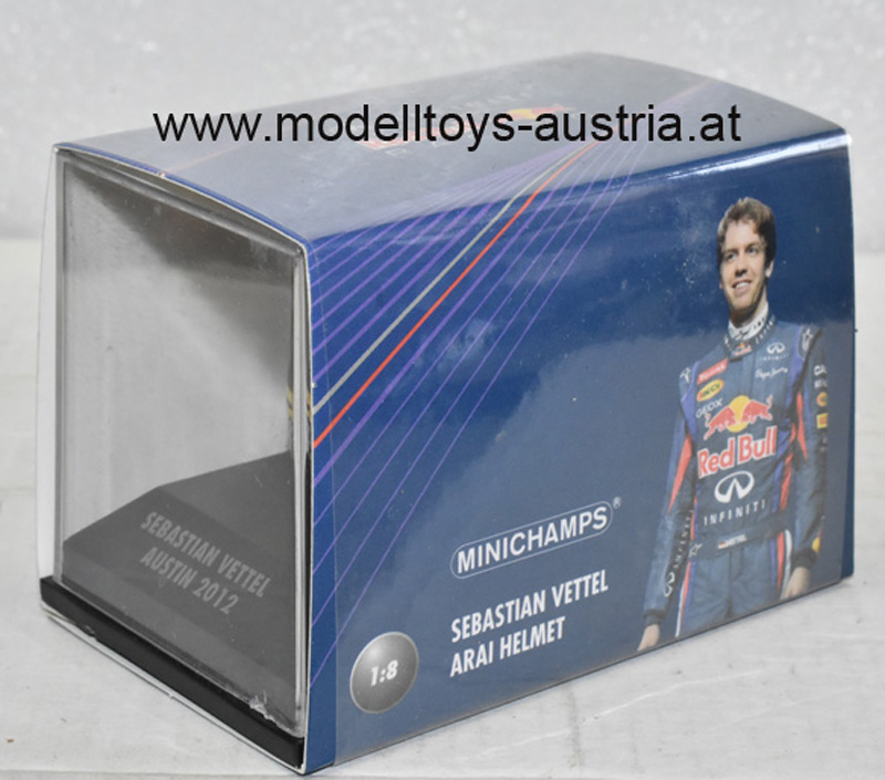 Helm ARAI 2012 Sebastian VETTEL Weltmeister USA GP Austin Red Bull 1:8