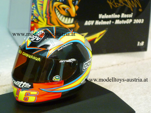 Helm AGV Valentino ROSSI 2003 Moto GP 1:8