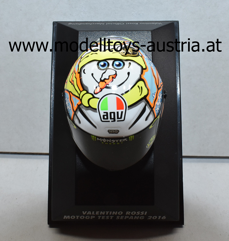 Helm AGV Valentino ROSSI 2016 Moto GP Test SEPANG 1:8