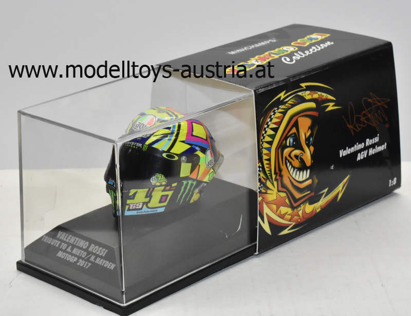 Helm AGV Valentino ROSSI 2017 Moto GP Tribute to Angel NIETO / Nicky HAYDEN 1:8