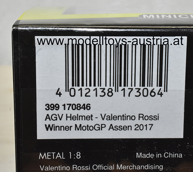 Helm AGV Valentino ROSSI 2017 Moto GP ASSEN Sieger 1:8