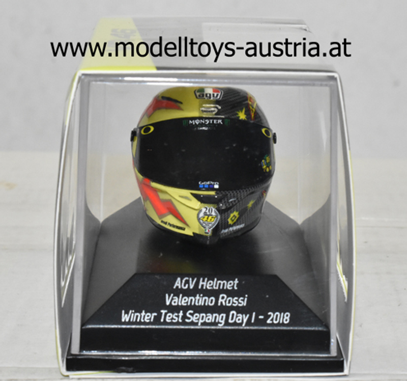 Helm AGV Valentino ROSSI 2018 Winter Test SEPANG DAY 1 1:8