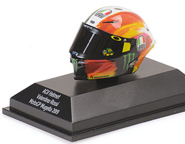 Helm AGV Valentino ROSSI 2019 Moto GP MUGELLO 1:8