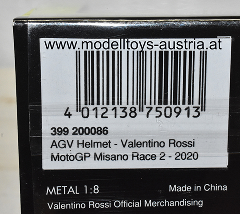 Helm AGV Valentino ROSSI 2020 Moto GP MISANO Race 2 1:8