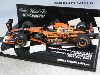 Arrows Asiatech A22 Orange VERSTAPPEN Monte Carlo 2001 1:43