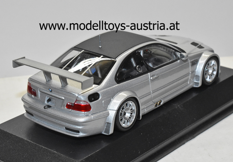 BMW E46 Coupe M3 GTR 2001 mit CARBON Dach silber metallik 1:43