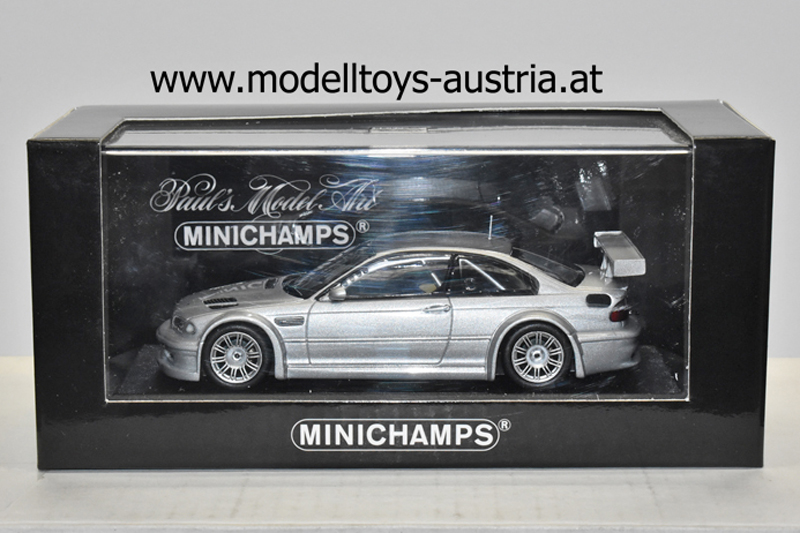 BMW E46 Coupe M3 GTR 2001 mit CARBON Dach silber metallik 1:43