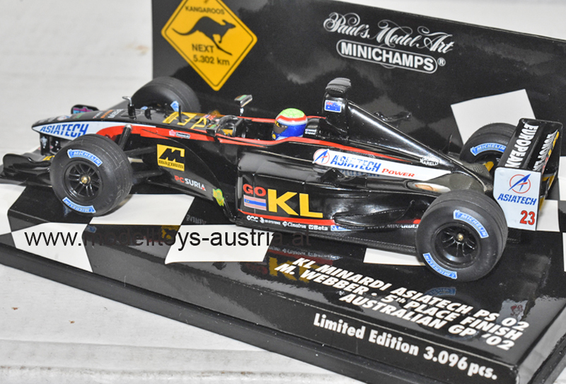 Minardi PS 02 Asiatech 2002 Mark WEBBER Australien GP 1:43