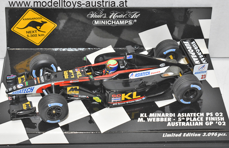 Minardi PS 02 Asiatech 2002 Mark WEBBER Australien GP 1:43