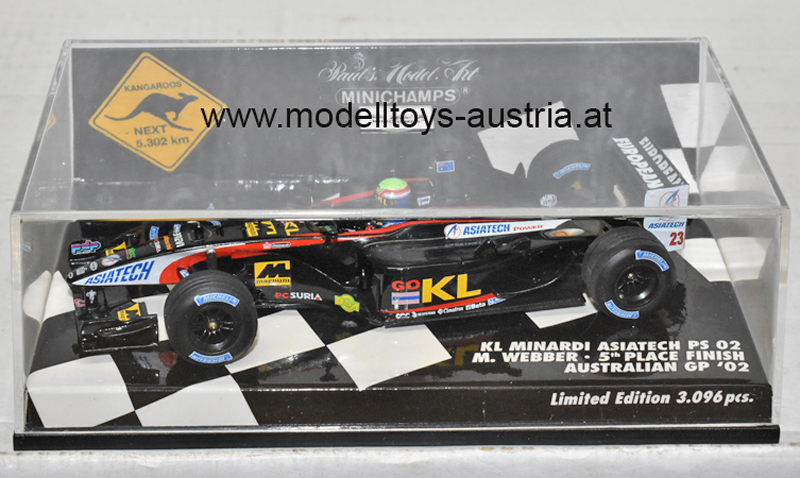 Minardi PS 02 Asiatech 2002 Mark WEBBER Australien GP 1:43