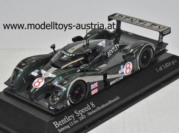 Bentley Speed 8 2003 Sebring 12 Stunden Rennen HERBERT / BRABHAM / BLUNDELL 1:43