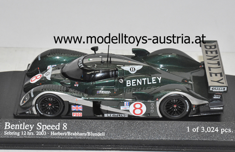 Bentley Speed 8 2003 Sebring 12 Stunden Rennen HERBERT / BRABHAM / BLUNDELL 1:43
