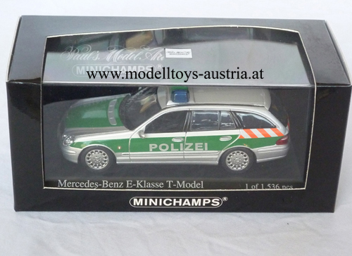 Mercedes Benz W211 Kombi Break E-KLasse T-Modell 2003 POLIZEI Berlin silber / grün 1:43