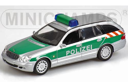 Mercedes Benz W211 Kombi Break E-KLasse T-Modell 2003 POLIZEI Berlin silber / grün 1:43