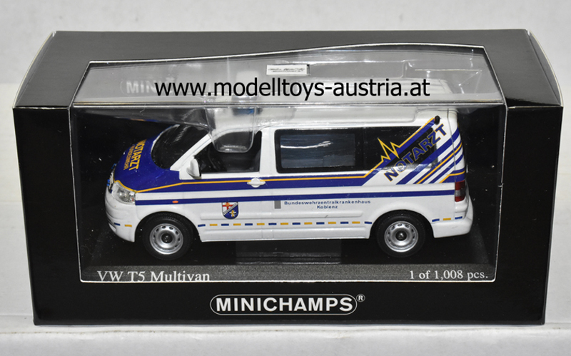 VW T5 Bus Multivan 2002 BUNDESWEHR NOTARZT 1:43