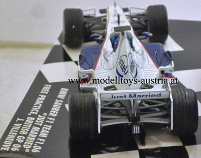 BMW Sauber F1 06 2006 Jacques VILLENEUVE Freies Training England GP Just MARRIED 1:43