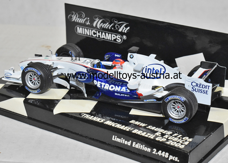 BMW Sauber F1 06 2006 Robert KUBICA Brasilien GP THANKS MICHAEL 1:43