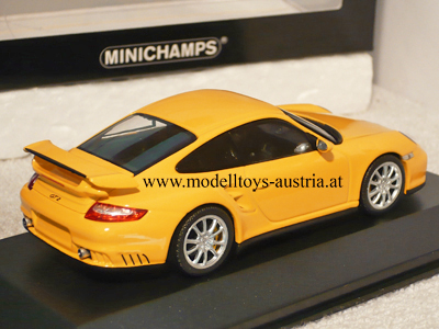 Porsche 911 997 Coupe GT2 2007 speed gelb 1:43