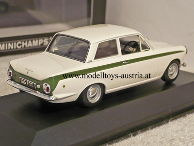 Lotus Cortina MK I 1963 weiss mit grünem Streifen 1:43