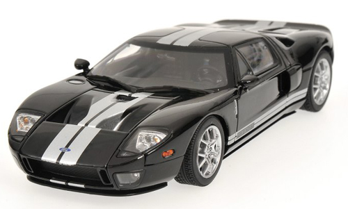 Ford GT 2006 schwarz mit silbernen Streifen 1:43