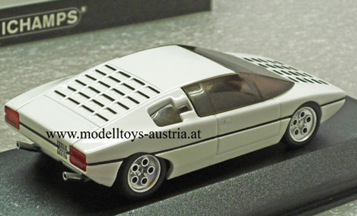 Lamborghini Bravo 1974 weiss metallik neulackiert 2005 1:43