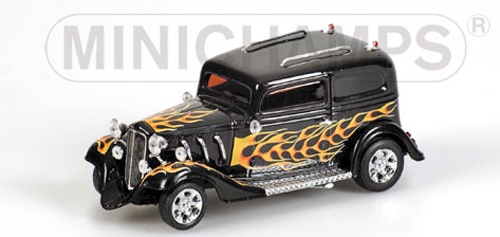 American Hot Rod 1932 schwarz mit Flammen 1:43