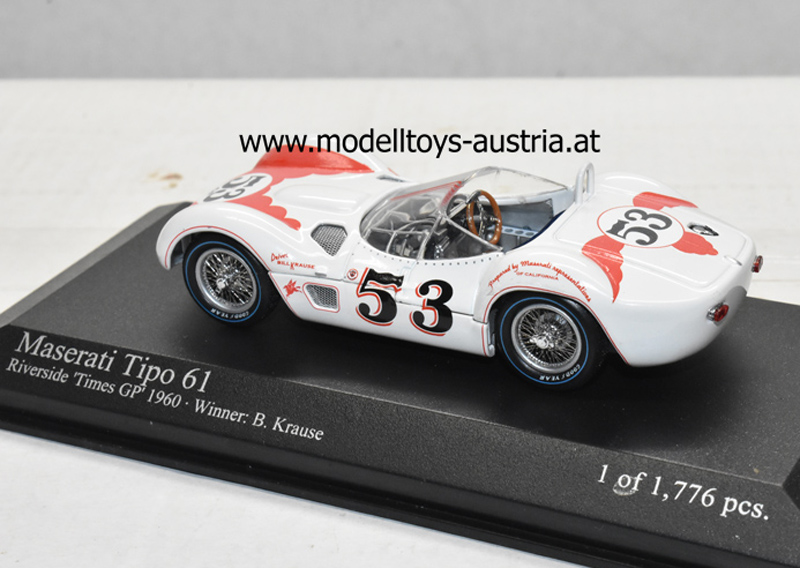 Maserati Birdcage Tipo 61 1960 Sieger Riverside Bill KRAUSE 1:43