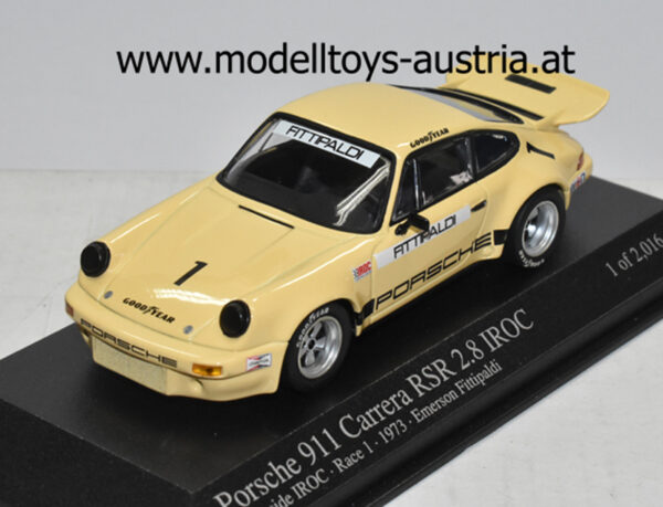 Porsche 911 RSR 2.8 1973 IROC Emerson Fittipaldi Riverside Race 1 1:43 Minichamps