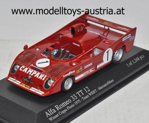 Alfa Romeo 33 TT 12 1975 Arturo MERZARIO / Jochen MASS Sieger Coppa Florio 1:43