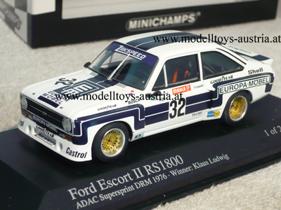 Ford Escort II RS 1800 1976 DRM Sieger Nürburgring EUROPAMÖBEL Klaus LUDWIG 1:43