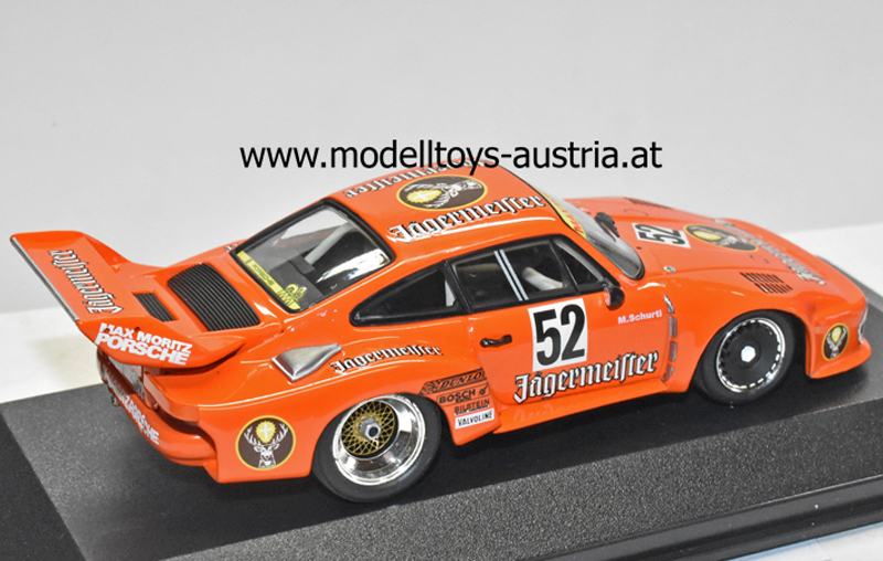 Porsche 911 935 1977 DRM Zolder Sieger Manfred SCHURTI Max und Moritz JÄGERMEISTER 1:43