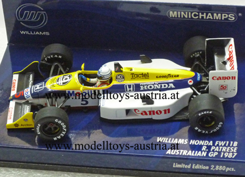 Williams FW11B Honda 1987 Australien GP Riccardo PATRESE 1:43