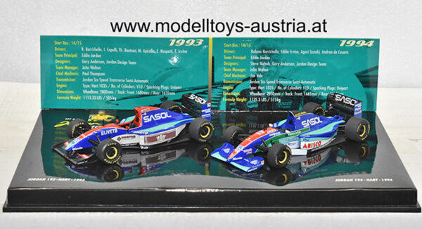 Jordan 193 + 194 Hart 1993 / 1994 BARRICHELLO / CAPELLI / BOUTSEN / APICELLA / NASPETTI / IRVINE / SUZUKI / de CESARIS 1:43
