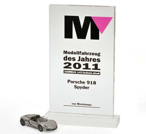 Porsche 918 Spyder Cabrio 2010 silbergrau metallik 1:43