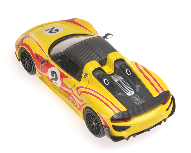 Porsche 918 Spyder Cabrio 2015 WEISSACH PACKAGE Kyalami Racing Design gelb / rot 1:43
