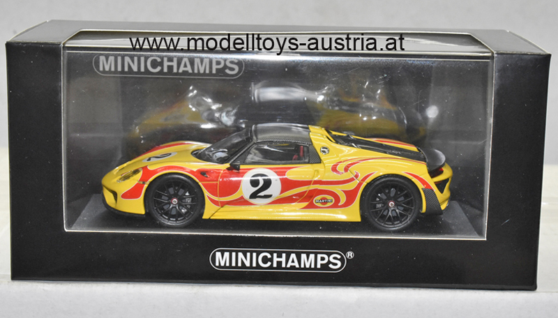 Porsche 918 Spyder Cabrio 2015 WEISSACH PACKAGE Kyalami Racing Design gelb / rot 1:43