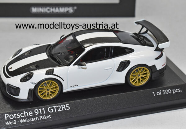 Porsche 911 991 Coupe GT2 RS WEISSACH PAKET 2018 weiss / schwarz 1:43