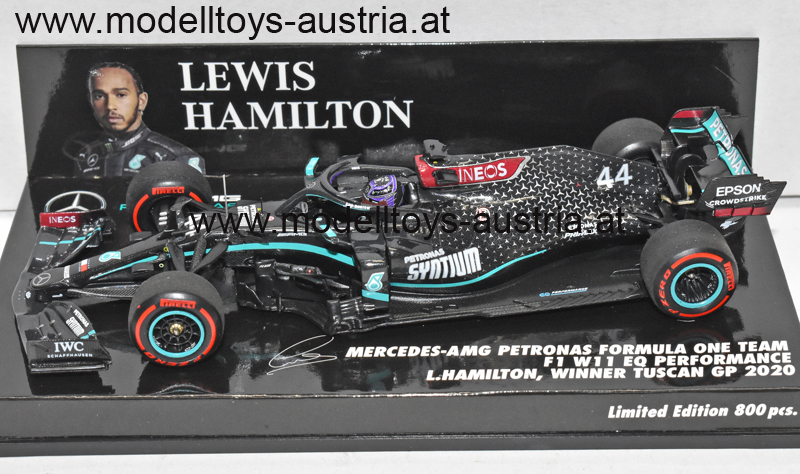 Mercedes AMG Petronas F1 W11 EQ Power+ 2020 Lewis HAMILTON Weltmeister Sieger Toskana GP Mugello 1:43 Minichamps